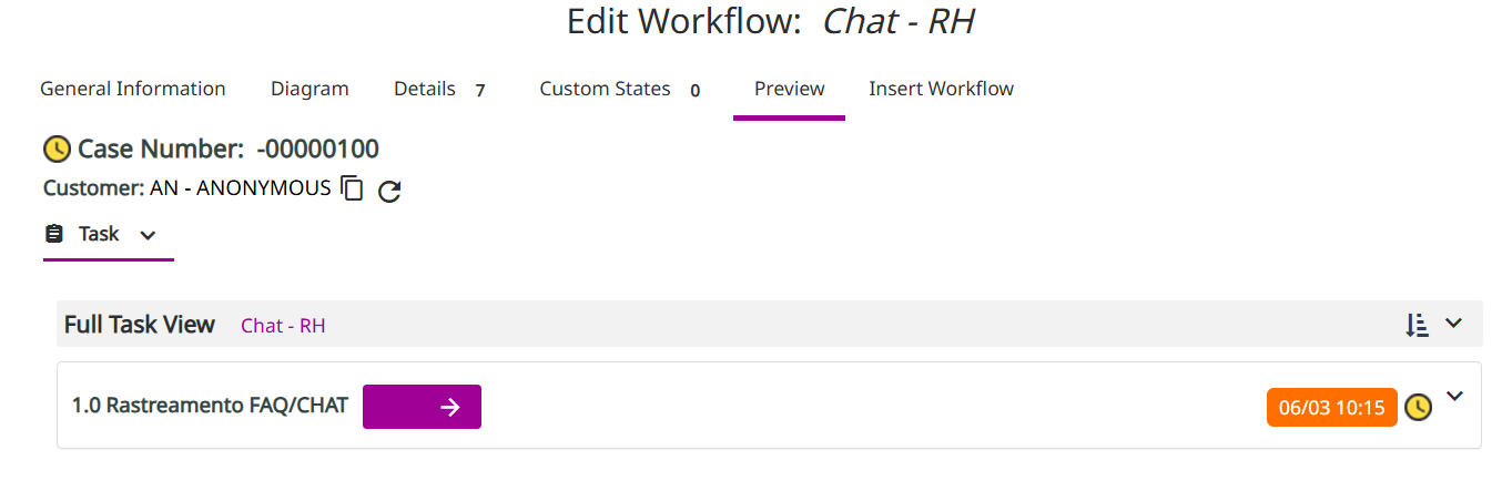 Preview do Workflow
