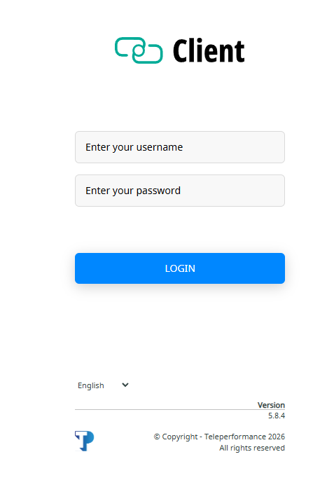 Tela de Login do TPclient